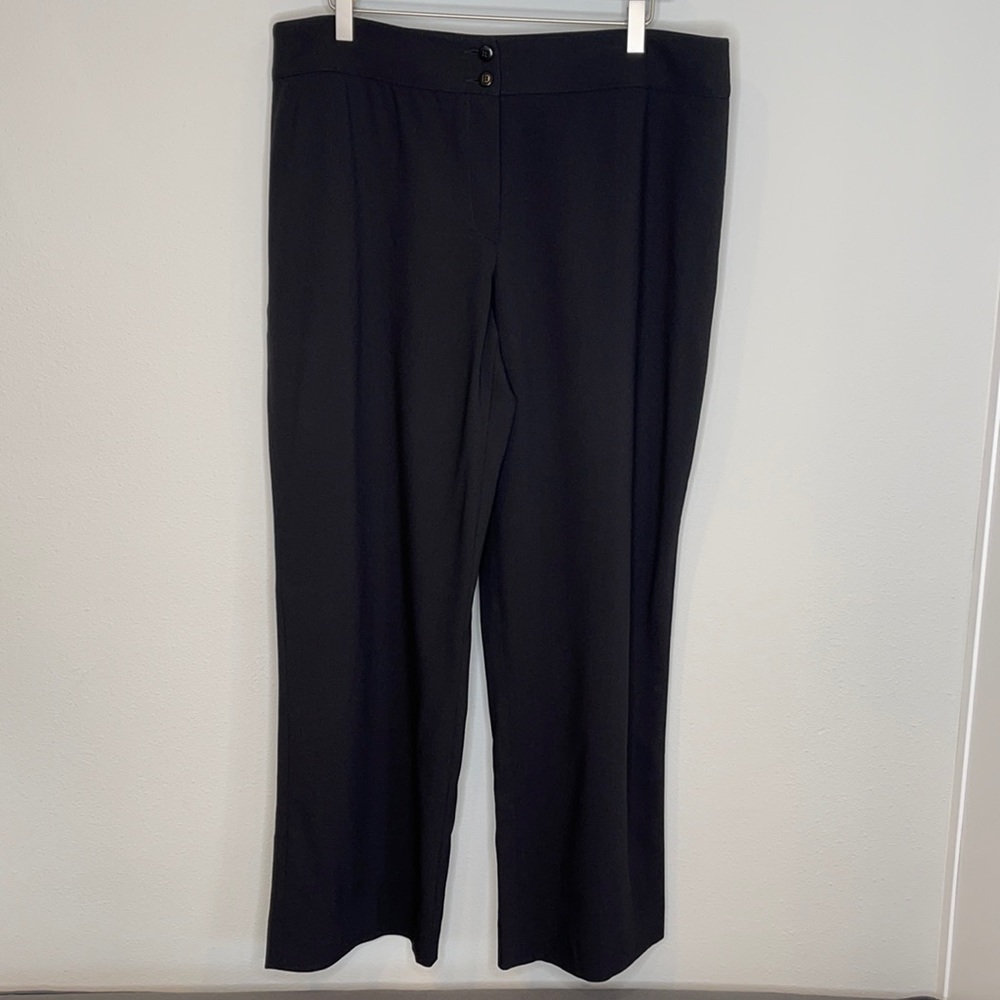 Armani Collezioni Black Wide Leg Wool Pants Sz 14